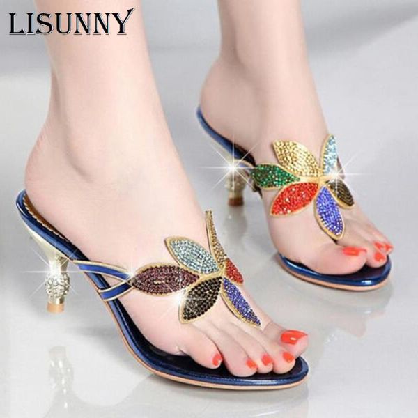 gold blue beach shoes women rhinestone sandals designer summer female slides crystal slippers high heel, Black
gold blue beach shoes women rhinestone sandals designer summer female slides crystal slippers high heel, Black