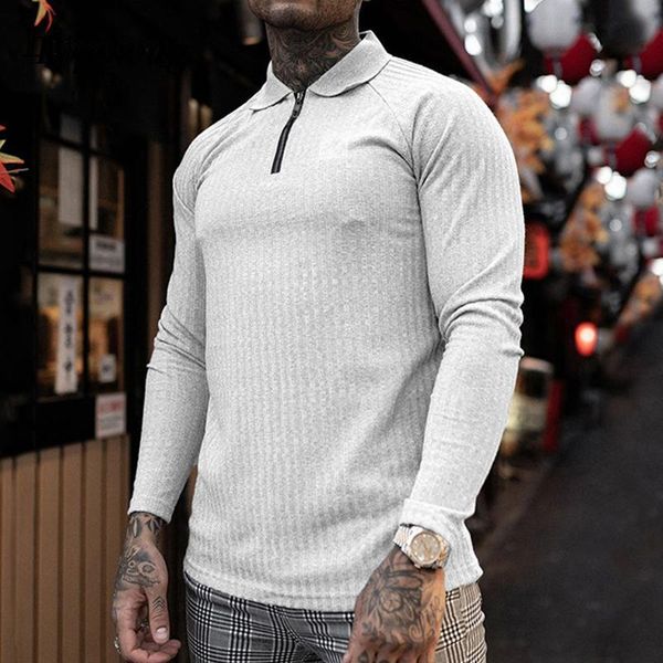 men's polos fashion casual lapel zip-up pullover spring long sleeve male shirts autumn solid men rib knitted shirt streetwear, White;black
men's polos fashion casual lapel zip-up pullover spring long sleeve male shirts autumn solid men rib knitted shirt streetwear, White;black