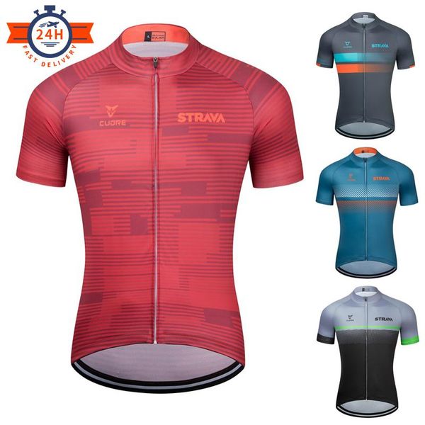 men's cycling jersey 2021 strava short sleeve bicycle clothing quick-dry riding bike sportswear clothes ropa ciclismo racing jackets, Black;red
men's cycling jersey 2021 strava short sleeve bicycle clothing quick-dry riding bike sportswear clothes ropa ciclismo racing jackets, Black;red