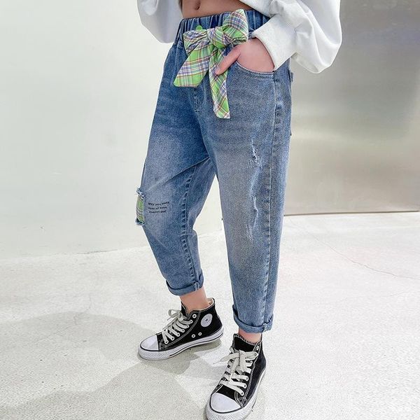 girls jeans kids cowboy pants teenage children elastic waist denim letter print trousers clothes, Blue
girls jeans kids cowboy pants teenage children elastic waist denim letter print trousers clothes, Blue