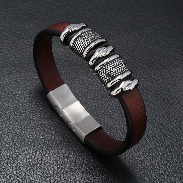 charm bracelets punk style stainless steel irregular pattern elegant adorn article genuine leather bracelet men's hand jewelry gift, Golden;silver
charm bracelets punk style stainless steel irregular pattern elegant adorn article genuine leather bracelet men's hand jewelry gift, Golden;silver