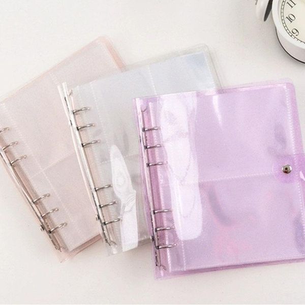 card holders 3/5inch 100 200 pockets glitter pvc binder po transparent notebook organizer large 6-hole loose leaf plug-in, Brown;gray
card holders 3/5inch 100 200 pockets glitter pvc binder po transparent notebook organizer large 6-hole loose leaf plug-in, Brown;gray
