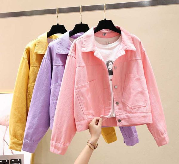women's jackets 2021 spring autumn basic jacket candy color loose purple denim female short thin bf top, Black;brown
women's jackets 2021 spring autumn basic jacket candy color loose purple denim female short thin bf top, Black;brown