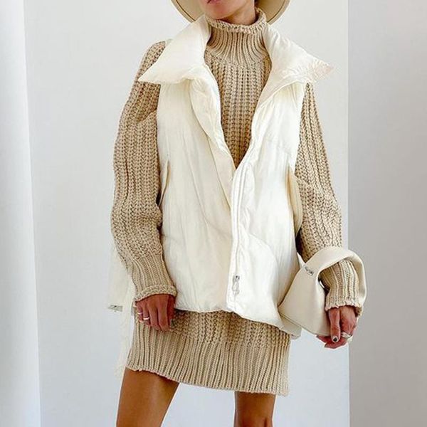 women's vests a fashion solid winter women elegant pockets loose casual coats turn down collar zipper ladies, Black;white
women's vests a fashion solid winter women elegant pockets loose casual coats turn down collar zipper ladies, Black;white