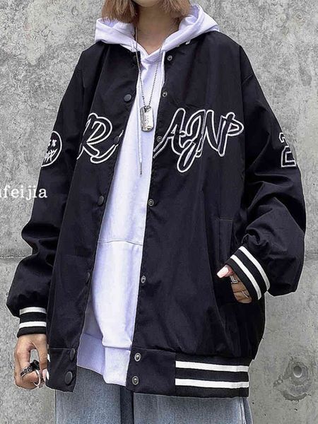women's down & parkas korean fashion student baseball jacket spring versatile single breasted loose coat relaxed casual k4ba, Black
women's down & parkas korean fashion student baseball jacket spring versatile single breasted loose coat relaxed casual k4ba, Black