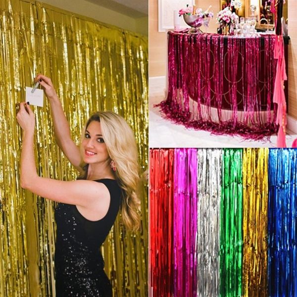 party decoration metallic foil fringe backdrop curtains glitter tinsel for christmas wedding birthday wall decorations 
party decoration metallic foil fringe backdrop curtains glitter tinsel for christmas wedding birthday wall decorations