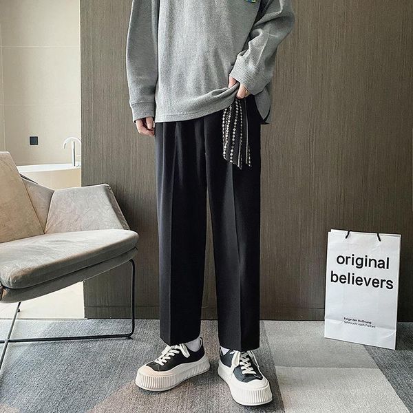 men's suits & blazers black khaki suit pants men fashion business society mens dress korean loose straight casual office trousers, White;black
men's suits & blazers black khaki suit pants men fashion business society mens dress korean loose straight casual office trousers, White;black