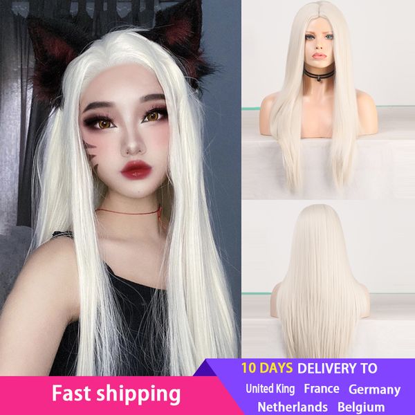 costume accessories middle part long straight synthetic wig platinum blonde wigs for women high temperature hair cosplay wig, Silver
costume accessories middle part long straight synthetic wig platinum blonde wigs for women high temperature hair cosplay wig, Silver