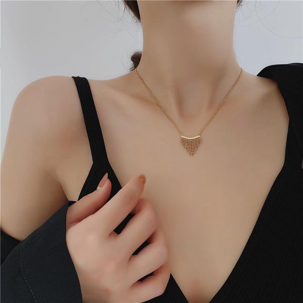 pendant necklaces fashion trendy stainless steel triangle tassels women female luxury elegant party clavicle chain jewelry, Silver
pendant necklaces fashion trendy stainless steel triangle tassels women female luxury elegant party clavicle chain jewelry, Silver