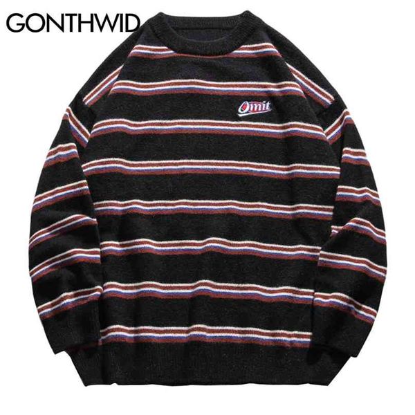 gonthwid harajuku stripe knitted jumpers sweaters streetwear hip hop casual pullover knitwear mens fashion crew neck 210820, White;black
gonthwid harajuku stripe knitted jumpers sweaters streetwear hip hop casual pullover knitwear mens fashion crew neck 210820, White;black