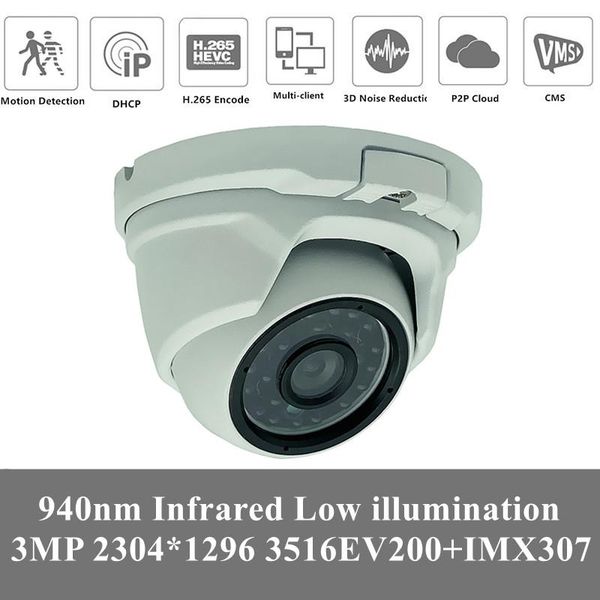 940nm invisible infrared sony imx307+3516ev200 3mp 2304*1296 ip metal ceiling dome camera h.265 irc onvif cms rtsp p2p cameras
940nm invisible infrared sony imx307+3516ev200 3mp 2304*1296 ip metal ceiling dome camera h.265 irc onvif cms rtsp p2p cameras