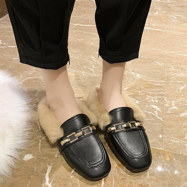 winter women shoes 2021 flat loafers fur leather mules slippers ladies flats luxury slides, Black
winter women shoes 2021 flat loafers fur leather mules slippers ladies flats luxury slides, Black