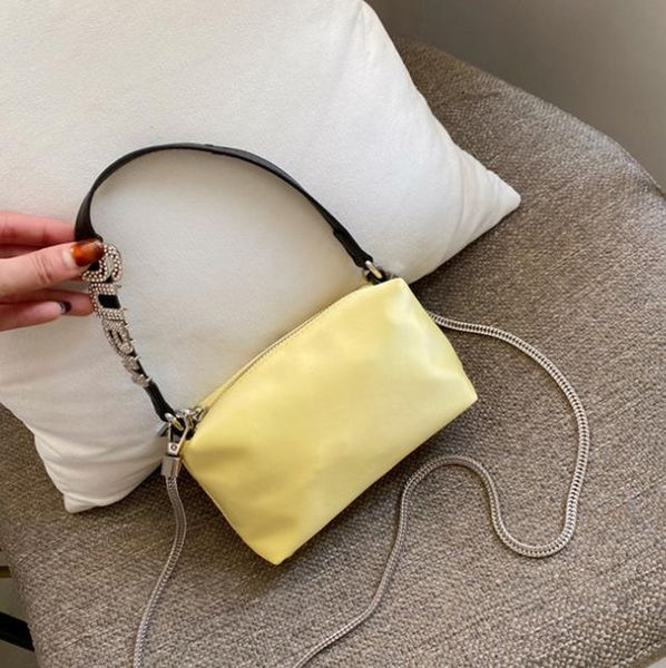 2021 rhinestone satin silk small square bags candy color messenger bag