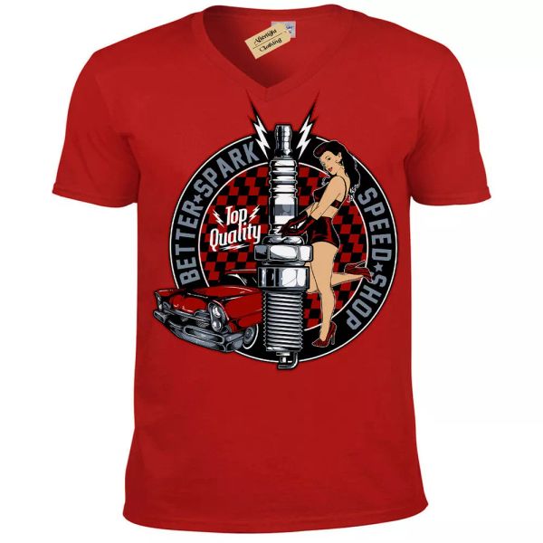 mejor spark camiseta rockabilly rod speed tienda pin-up hombre cuello en v, White;black
mejor spark camiseta rockabilly rod speed tienda pin-up hombre cuello en v, White;black