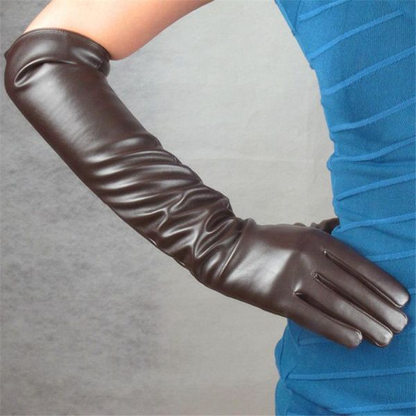 five fingers gloves women simulation leather pu long 50cm over elbow brown black wine red with drak retro elegant silky lining tb13, Blue;gray
five fingers gloves women simulation leather pu long 50cm over elbow brown black wine red with drak retro elegant silky lining tb13, Blue;gray