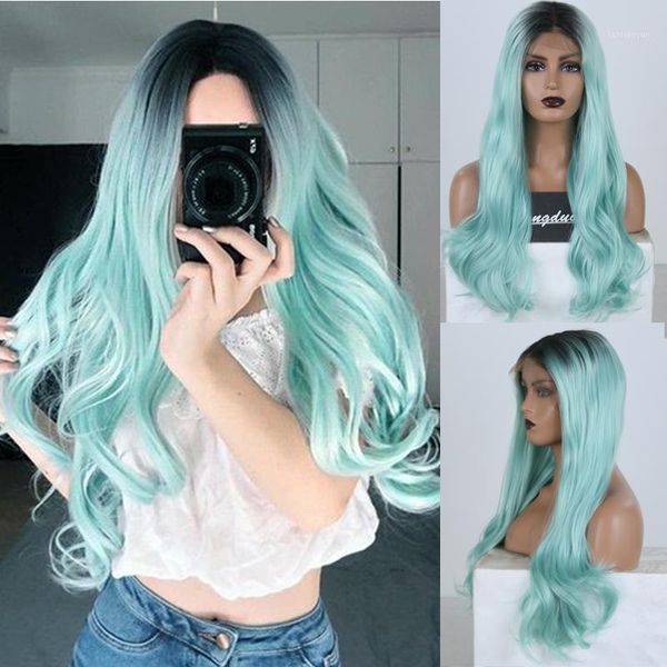 ombre green wig heat resistant cosplay wigs synthetic lace front dark roots natural wave fiber hair women wigs1, Black
ombre green wig heat resistant cosplay wigs synthetic lace front dark roots natural wave fiber hair women wigs1, Black