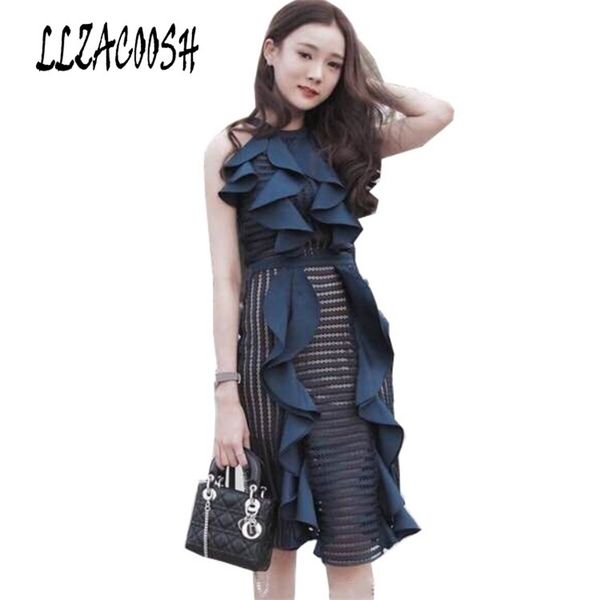 self portrait party dresses summer fashion runway dresses women's summer ruffless lace dress 210514, Black;gray
self portrait party dresses summer fashion runway dresses women's summer ruffless lace dress 210514, Black;gray