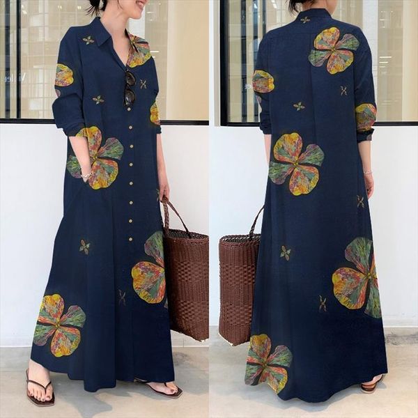 elegant autumn shirt zanzea womens dress printed sundress casual long sleeve maxi vestidos female button robe plus size, Black;gray
elegant autumn shirt zanzea womens dress printed sundress casual long sleeve maxi vestidos female button robe plus size, Black;gray