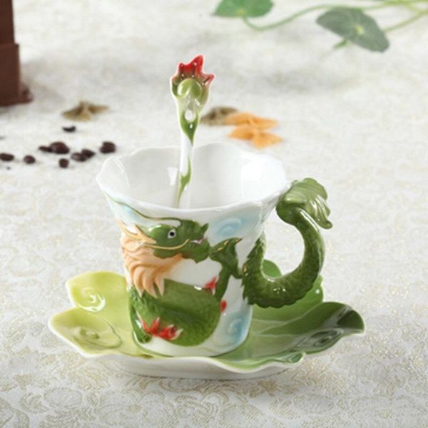 mugs european style coffee cup set, flange enamel porcelain dragon and phoenix saucer, creative ceramic
mugs european style coffee cup set, flange enamel porcelain dragon and phoenix saucer, creative ceramic