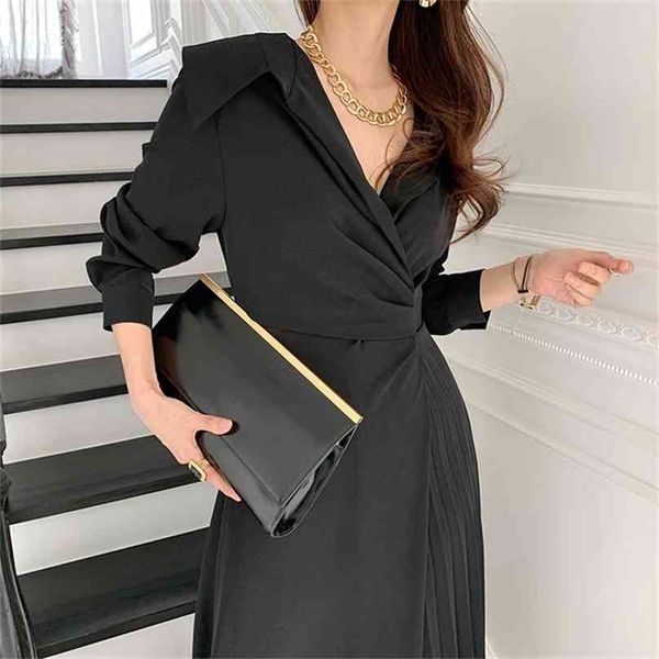 chic elegant dress woman v-neck lace up high waisted vestido clothing ol korean work party maxi dresses female spring 210603, Black;gray
chic elegant dress woman v-neck lace up high waisted vestido clothing ol korean work party maxi dresses female spring 210603, Black;gray