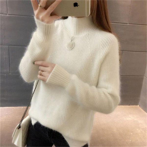women's sweaters sweater autumnand winter korean style simple split half high neck long sleeve casual inner h1082, White;black
women's sweaters sweater autumnand winter korean style simple split half high neck long sleeve casual inner h1082, White;black
