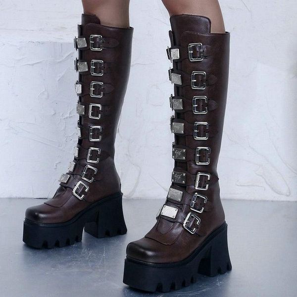 boots 2021 women knee high platform square heel ladies motorcycle pu leather back zipper women's big size 43, Black
boots 2021 women knee high platform square heel ladies motorcycle pu leather back zipper women's big size 43, Black