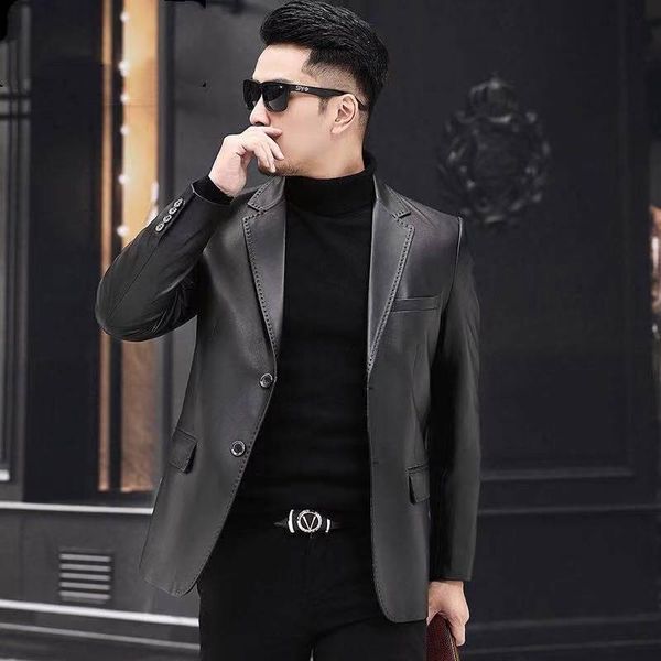 men's leather & faux lhfff genuine spring and autumn suit sheep jacket slim thin small, Black
men's leather & faux lhfff genuine spring and autumn suit sheep jacket slim thin small, Black
