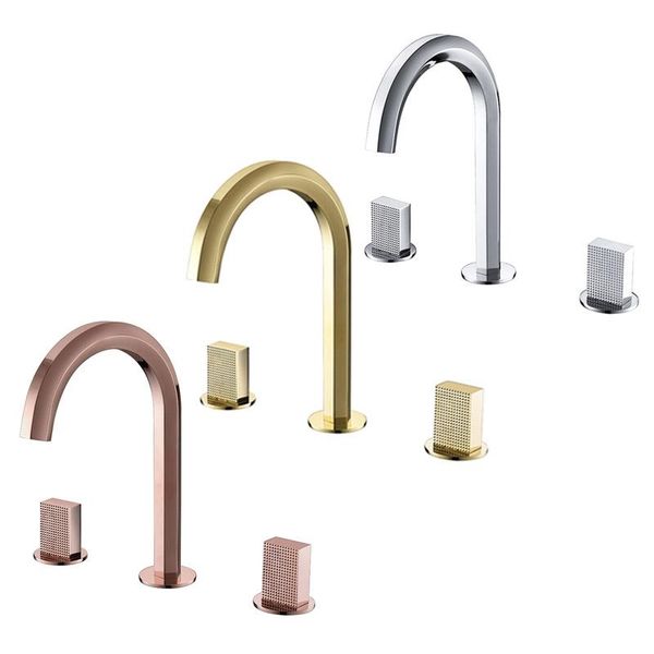 bathroom sink faucets rose gold/gold/chrome brass basin faucet and cold water mixer tap three hole dual knurling handle widespread
bathroom sink faucets rose gold/gold/chrome brass basin faucet and cold water mixer tap three hole dual knurling handle widespread