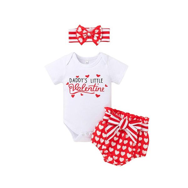 clothing sets infant baby girls clothes valentine's day letter romper bowknot love heart print shorts+headband outfits born, White
clothing sets infant baby girls clothes valentine's day letter romper bowknot love heart print shorts+headband outfits born, White
