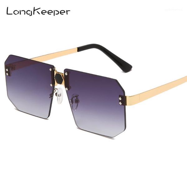 square sunglasses men women fashion vintage brand design oversized rimless sun glasses gradient driving eyewear uv400, White;black
square sunglasses men women fashion vintage brand design oversized rimless sun glasses gradient driving eyewear uv400, White;black