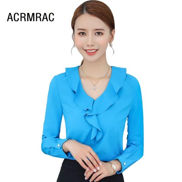 women shirt slim autumn long sleeve ol formal business blouses & shirts woman 513 women's, White 
women shirt slim autumn long sleeve ol formal business blouses & shirts woman 513 women's, White