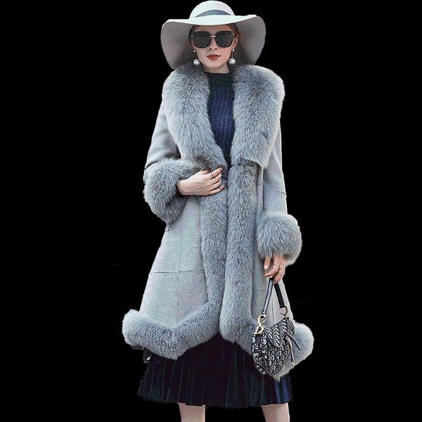 women's fur & faux fashion real collar genuine wool coats soft warm female jacket mujer chaqueta zjt461, Black
women's fur & faux fashion real collar genuine wool coats soft warm female jacket mujer chaqueta zjt461, Black
