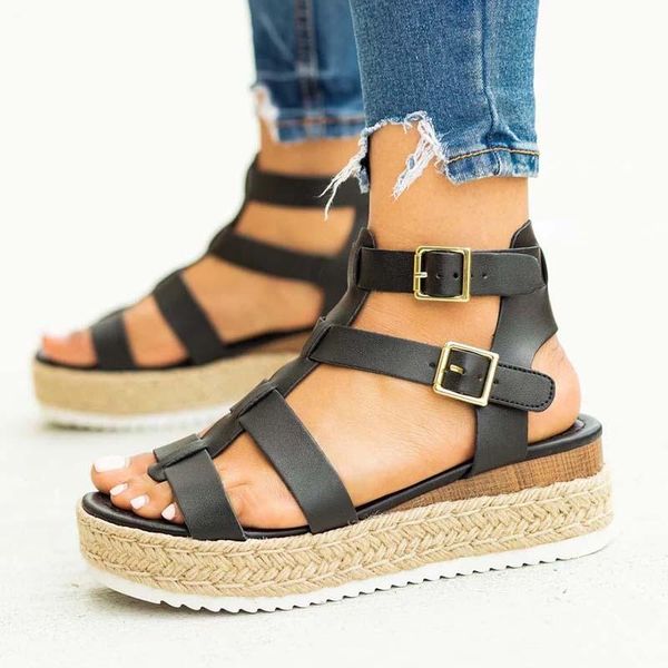 women sandals plus size wedges shoes for high heels summer 2021 cross rope platform, Black
women sandals plus size wedges shoes for high heels summer 2021 cross rope platform, Black