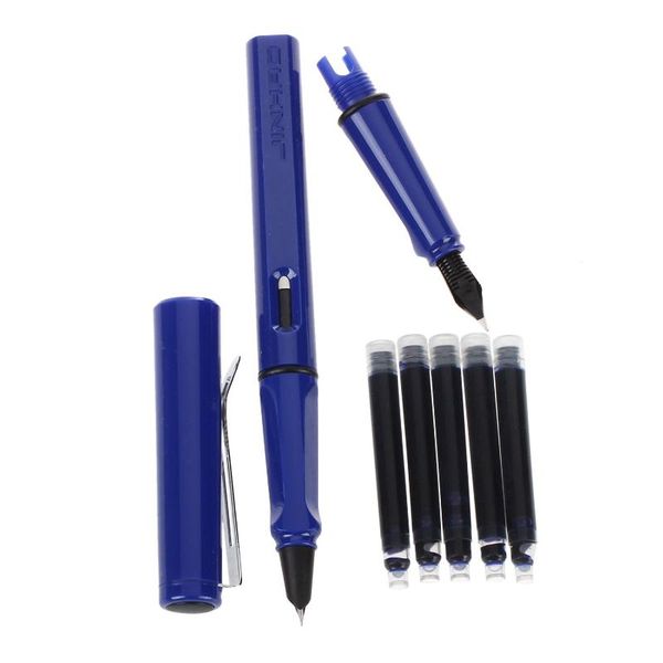 fountain pens 5pcs blue ink jinhao 599 all series 2 suits medium fine nib