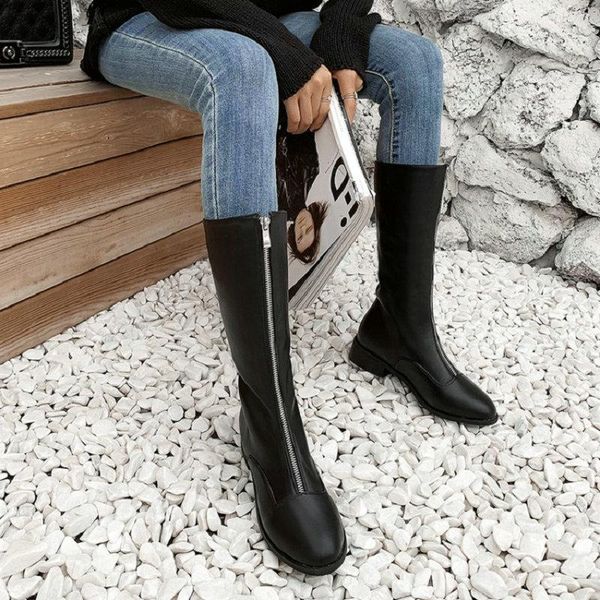 boots sianie tianie 2021 autumn spring cool punk low heels womens knee high ridng equestrain with front zipper big size 33-46, Black
boots sianie tianie 2021 autumn spring cool punk low heels womens knee high ridng equestrain with front zipper big size 33-46, Black