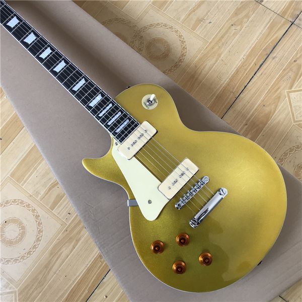 factory custom gold left hand electric guitar with chrome hardware,white pearl fret inlay,p90 pickups,offer customized
factory custom gold left hand electric guitar with chrome hardware,white pearl fret inlay,p90 pickups,offer customized