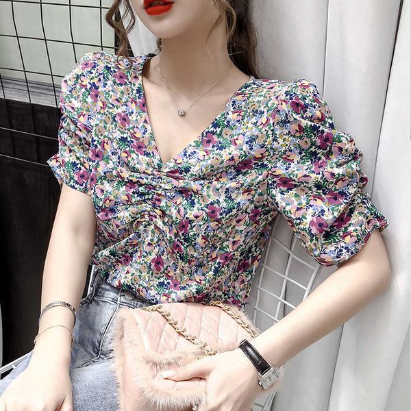 women's blouses & shirts blouses floral chiffon women puff sleeve summer v-neck short-sleeved fashion arrival korean style l ahva, White
women's blouses & shirts blouses floral chiffon women puff sleeve summer v-neck short-sleeved fashion arrival korean style l ahva, White