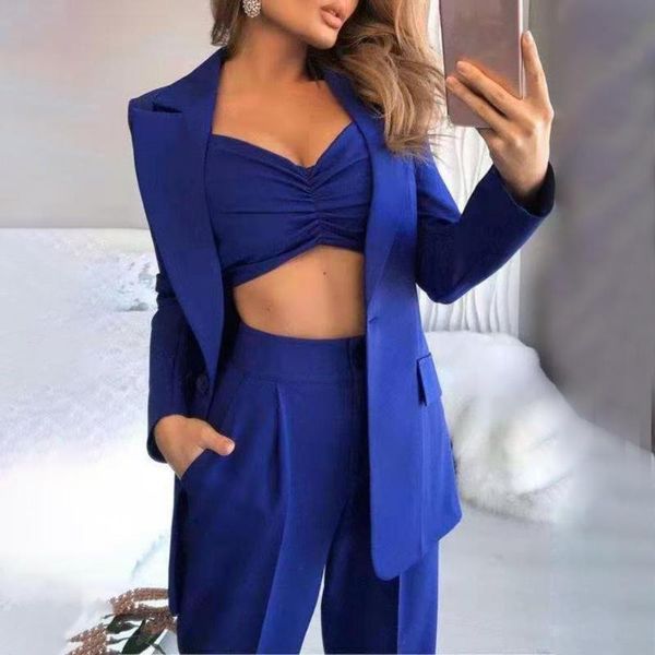 3pcs/set women suits blazer coat pant summer single button sling breathable turndown collar office lady jacket dress suit women's two p, White
3pcs/set women suits blazer coat pant summer single button sling breathable turndown collar office lady jacket dress suit women's two p, White