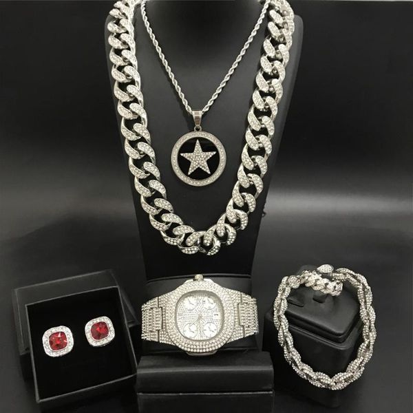 earrings & necklace luxury men silver color watch& neckalce ring combo set out cuban crystal miami chain hip hop for
earrings & necklace luxury men silver color watch& neckalce ring combo set out cuban crystal miami chain hip hop for