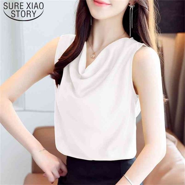 summer sleeveless clothes women solid stain blouse ruffled white shirt slim fashion blusas streetwear 210421
summer sleeveless clothes women solid stain blouse ruffled white shirt slim fashion blusas streetwear 210421