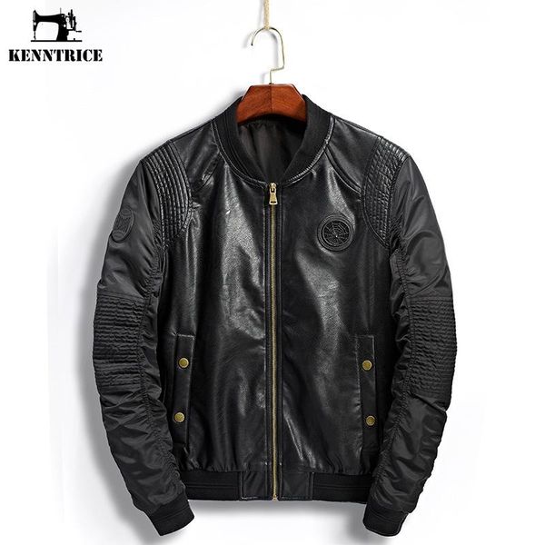 men's jackets kenntrice pilot leather jacket patchwork nylon quilted baseball collar coat male bomber, Black;brown
men's jackets kenntrice pilot leather jacket patchwork nylon quilted baseball collar coat male bomber, Black;brown