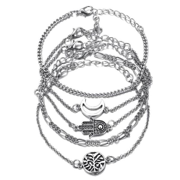 link, chain 5 pcs/set women fashion hollow out heart shape bracelet silver gift casual, street, party, club, etc, Black
link, chain 5 pcs/set women fashion hollow out heart shape bracelet silver gift casual, street, party, club, etc, Black
