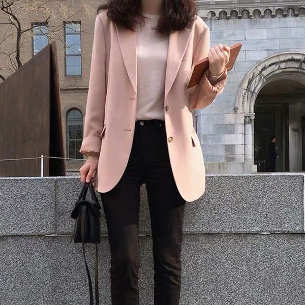 women's suits & blazers edressu 2021 women pink blazer jacket korean black casual suit spring single breasted office business outwear z, White;black
women's suits & blazers edressu 2021 women pink blazer jacket korean black casual suit spring single breasted office business outwear z, White;black