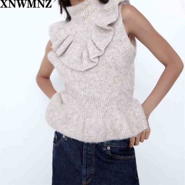 women knit vest with rufflesdetails vest featuring a high neck and matching ruffle trims female ladies 210520, Black;white
women knit vest with rufflesdetails vest featuring a high neck and matching ruffle trims female ladies 210520, Black;white