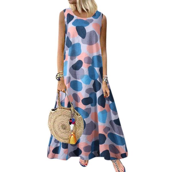 casual dresses women dress maxi printed sleeveless summer long loose o neck vintage women's clothing vestidos, Black;gray
casual dresses women dress maxi printed sleeveless summer long loose o neck vintage women's clothing vestidos, Black;gray
