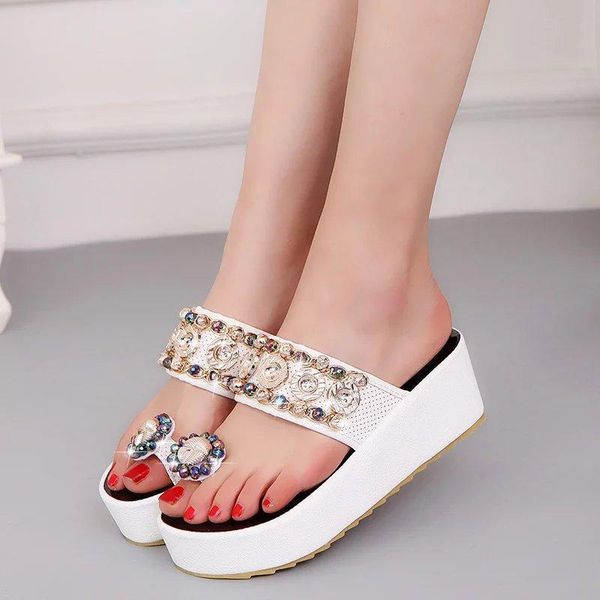bling slipper sandals platform shoes for women high heel wedge summer fashion flipflops thick sole, Black
bling slipper sandals platform shoes for women high heel wedge summer fashion flipflops thick sole, Black