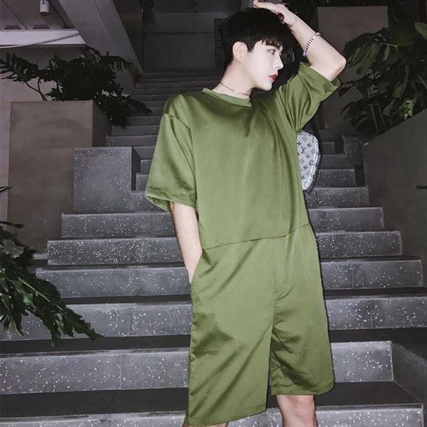 summer thin short sleeve one-piece shorts fashionable men's japanese retro simple solid color suit for lovers pants, Black
summer thin short sleeve one-piece shorts fashionable men's japanese retro simple solid color suit for lovers pants, Black