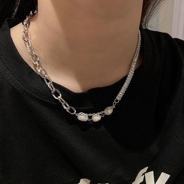 punk style baroque natural pearls zircon chain choker necklace for women simple fashion geometric clavicle 2021 chokers, Golden;silver
punk style baroque natural pearls zircon chain choker necklace for women simple fashion geometric clavicle 2021 chokers, Golden;silver