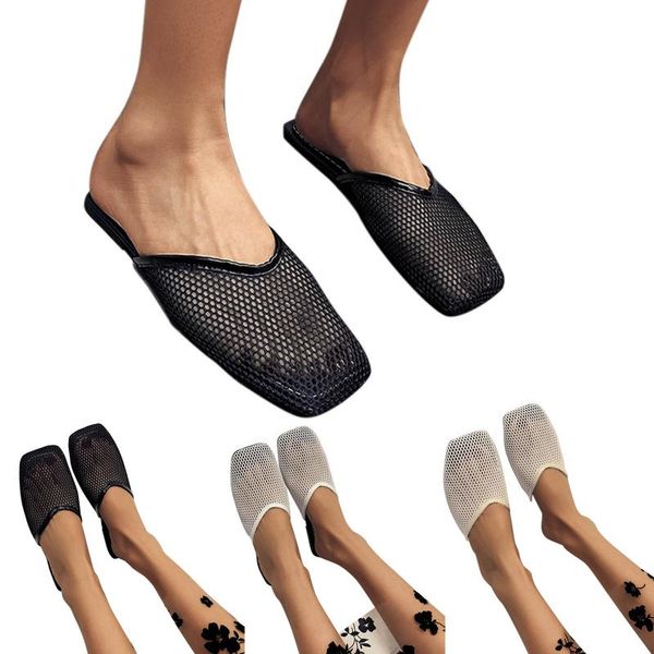 sandals women's summer baotou back empty mesh square toe casual flat for ladies 2021 and slipper, Black
sandals women's summer baotou back empty mesh square toe casual flat for ladies 2021 and slipper, Black