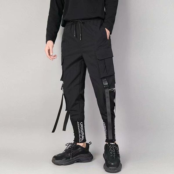men's pants 2021 hip hop cargo mens loose collage ankle-length male streetwear trousers elastic band oversize, Black
men's pants 2021 hip hop cargo mens loose collage ankle-length male streetwear trousers elastic band oversize, Black